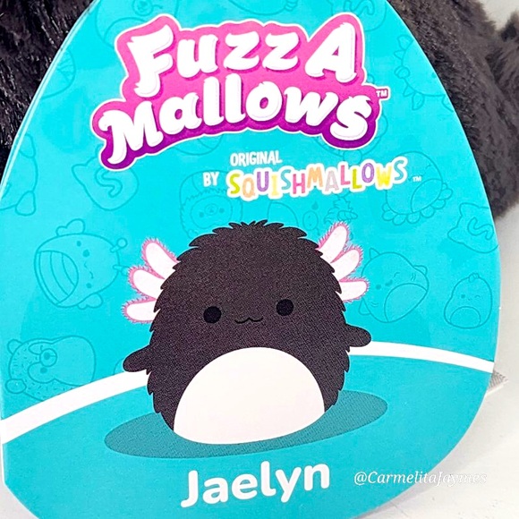 WON IN LIVE CLAW MACHINE JAEYLN 🦎Fuzzamallow Black & Pink Axolotl Squishmallow - Picture 6 of 8